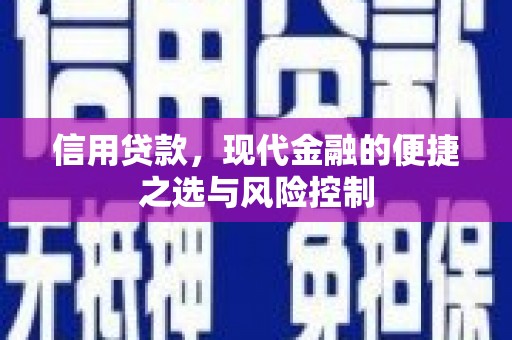 正蓝旗信用贷款，现代金融的便捷之选与风险控制