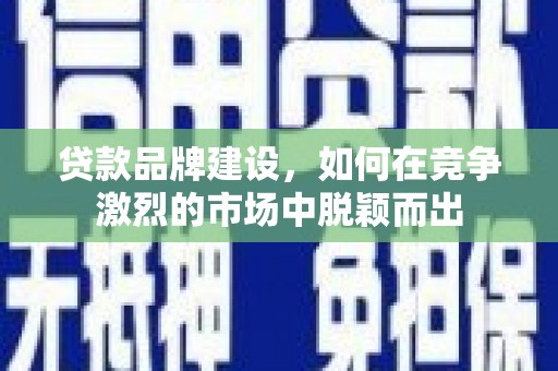 海南贷款品牌建设，如何在竞争激烈的市场中脱颖而出