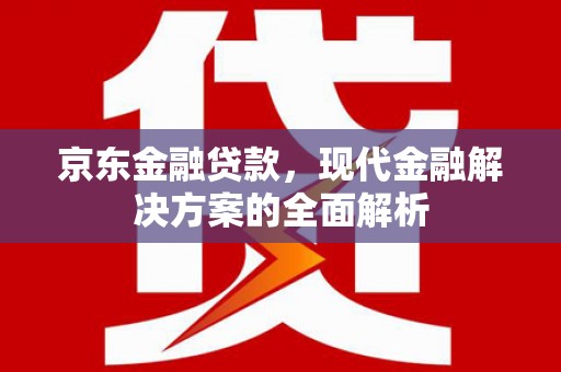 珠晖京东金融贷款，现代金融解决方案的全面解析