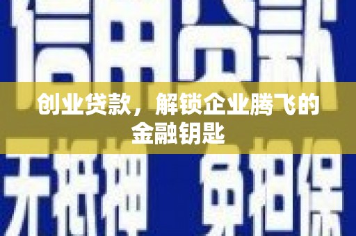 勐海创业贷款，解锁企业腾飞的金融钥匙